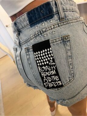 Ksubi Light Blue high waisted Denim shorts